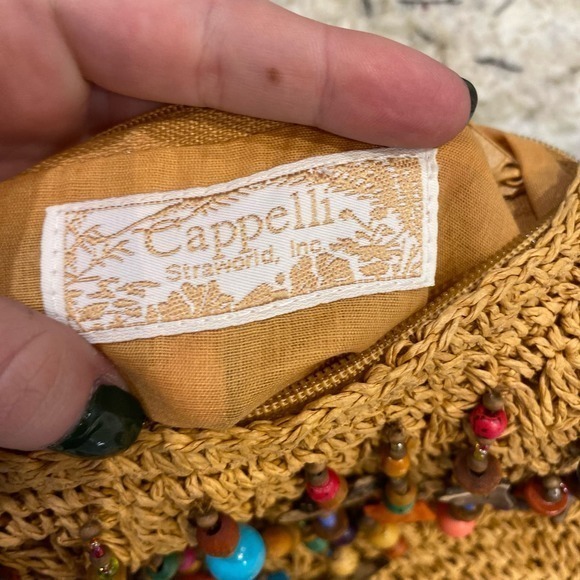 Cappelli Straworld Boho Crossbody Bag Purse Beads Stones Charms - Picture 5 of 7